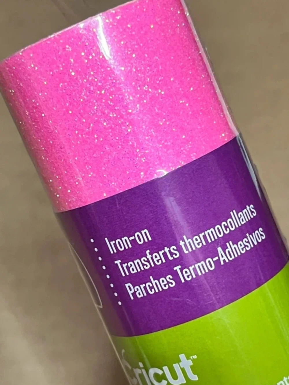 Cricut Glitter Iron On Pink Vinyl Roll 12x19 HTV Shimmery Crafting Supplies NIP